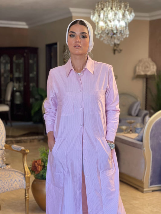 Pink Oxford Shirt Dress