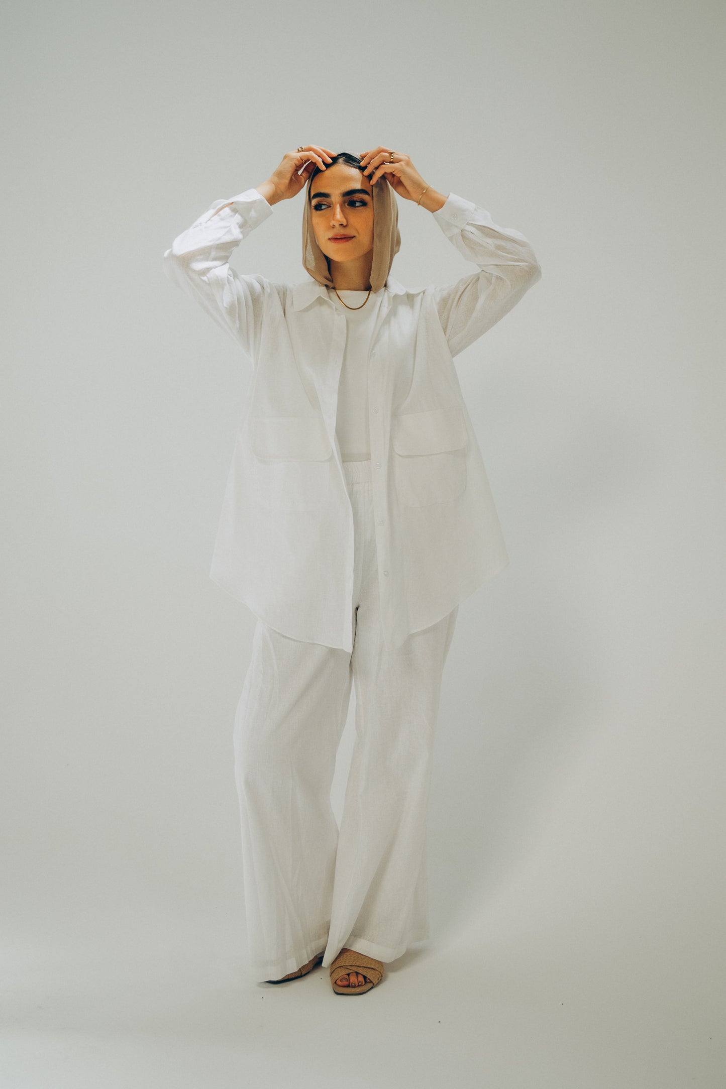 Safari White Linen Set