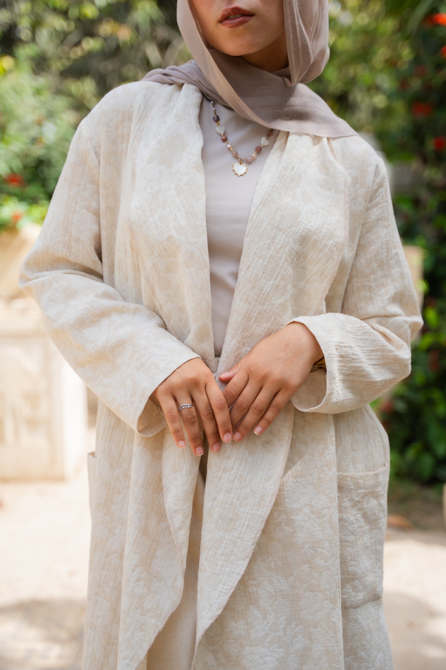 Beige Linen Cardigan